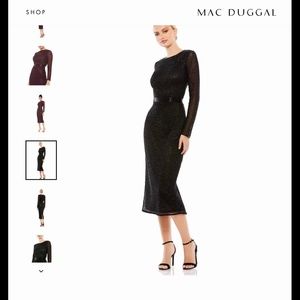 Mac Duggal Black Beaded Cocktail Dress- Tags On